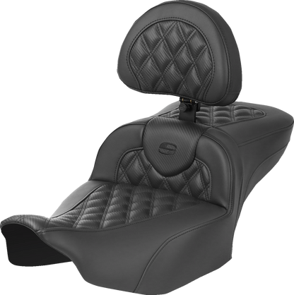 Asiento con calefacción de alcance extendido Roadsofa™ - Asiento con calefacción RoadSofa™ - Alcance extendido - Costura de celosía - con respaldo - FLT/FLH ’23-‘24