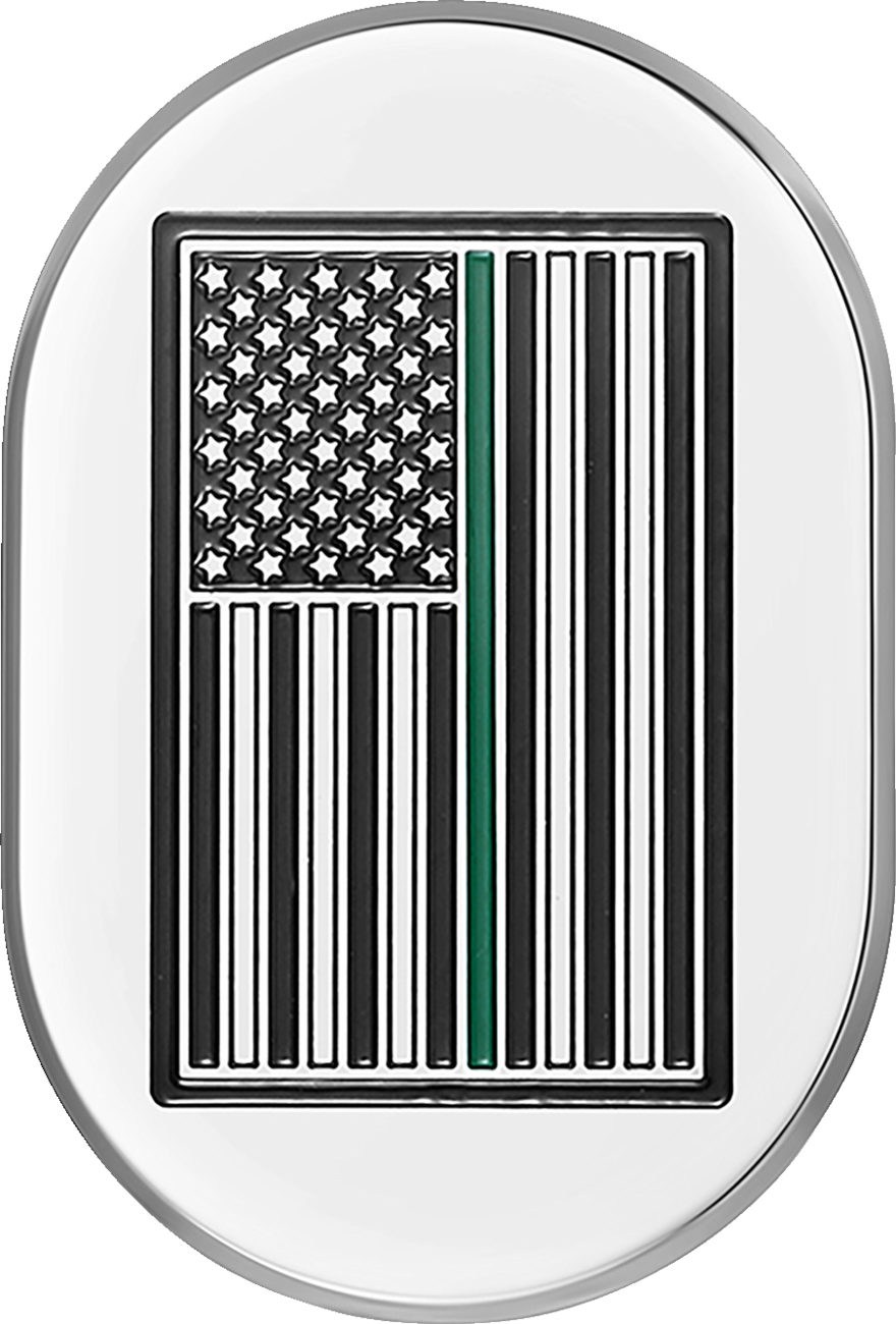 Cubierta de antena - Cubierta de antena - Guardabarros trasero derecho - Bandera estadounidense Green Line - Cromo