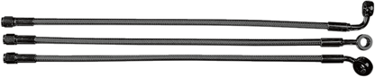Kit de línea de freno superior delantera trenzada sin ABS de longitud alternativa Designer Series - Línea de freno - 10 mm - Recta - 27" - Black Pearl