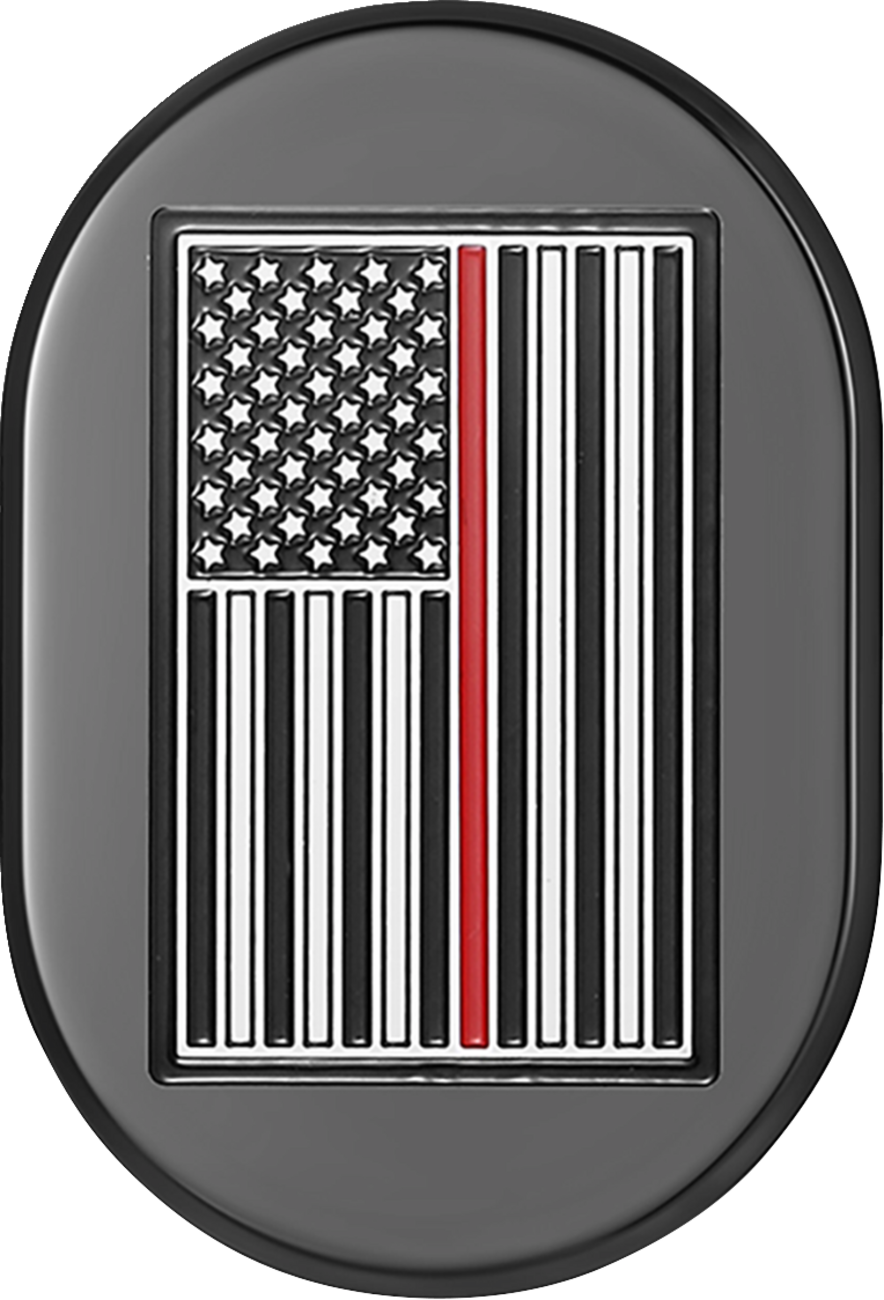 Cubierta de antena - Cubierta de antena - Guardabarros trasero izquierdo - Bandera americana de línea roja - Negro