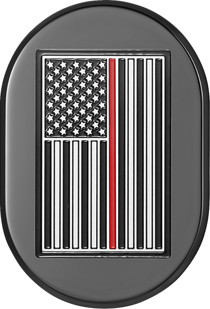 Cubierta de antena - Cubierta de antena - Guardabarros trasero izquierdo - Bandera americana de línea roja - Negro