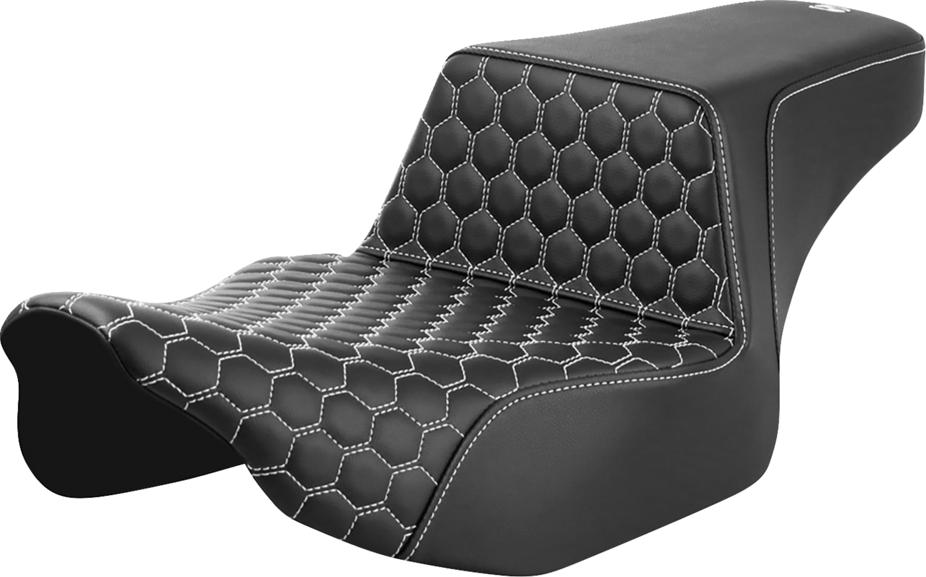 Asiento elevado tipo panal - Asiento elevado - Alcance extendido - Panal delantero - Costura blanca - FL '23-'24