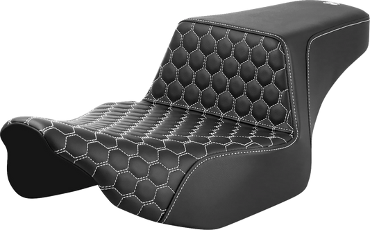 Asiento elevado tipo panal - Asiento elevado - Alcance extendido - Panal delantero - Costura blanca - FL '23-'24