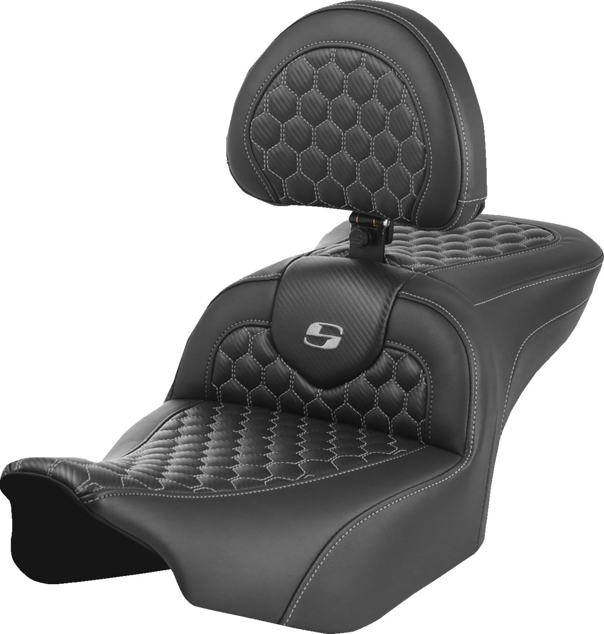 Asiento Honeycomb Roadsofa™ - Asiento Roadsofa™ - con respaldo - Honeycomb - Costura gris - FLTR/FLHX '23-'24