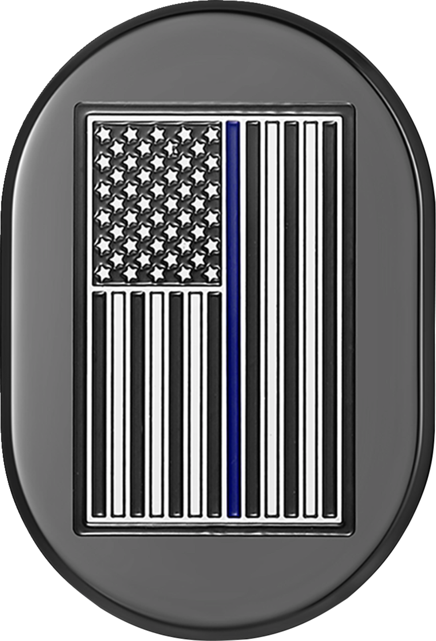 Cubierta de antena - Cubierta de antena - Guardabarros trasero izquierdo - Bandera estadounidense Blue Line - Negro