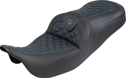 Asiento RoadSofa™ Tri Gripper - Asiento RoadSofa™ Tri Gripper - Alcance estándar - Costura azul - sin respaldo - FLH/FLT '08-'25