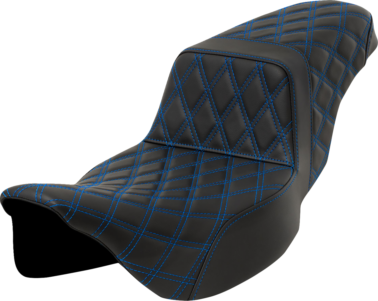 Asiento subido con costura de celosía - Asiento subido con costura de celosía - Puntada azul - Alcance extendido - FLH/FLT '08-'23