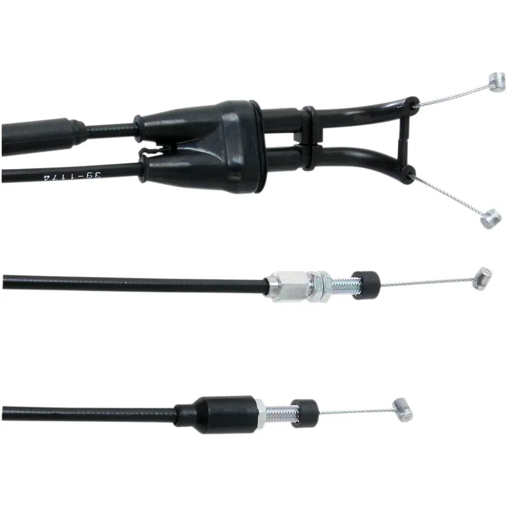 Cable del acelerador de vinilo negro.