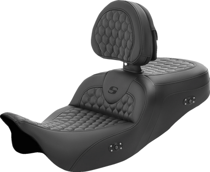 Asiento Saddlemen calefactado con respaldo Roadsofa Honeycomb - FL '08-'23