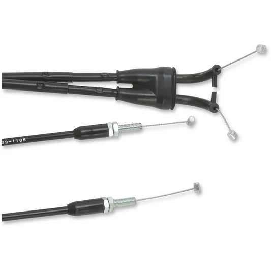 Cable del acelerador de vinilo negro.