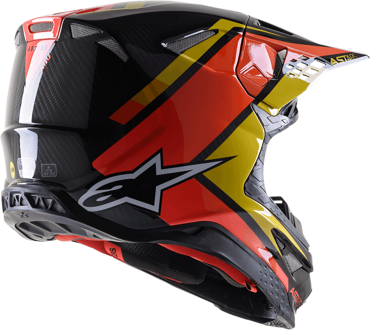 Casco Alpinestars Supertech M10 Meta 2 MIPS® - Negro/Amarillo/Naranja