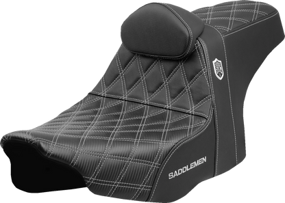 Asiento Pro Series SDC Performance Grip - Asiento Pro Series SDC Performance - Costuras plateadas - con respaldo - FLT/FLH '23 -'25
