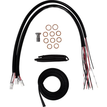 Kit completo de cable de manillar/línea de freno trenzado de vinilo negro