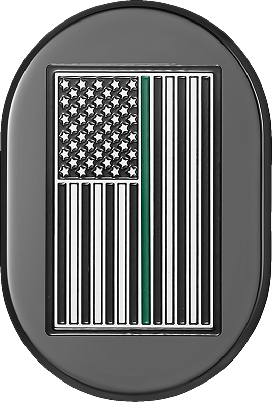 Cubierta de antena - Cubierta de antena - Guardabarros trasero derecho - Bandera estadounidense Green Line - Negro