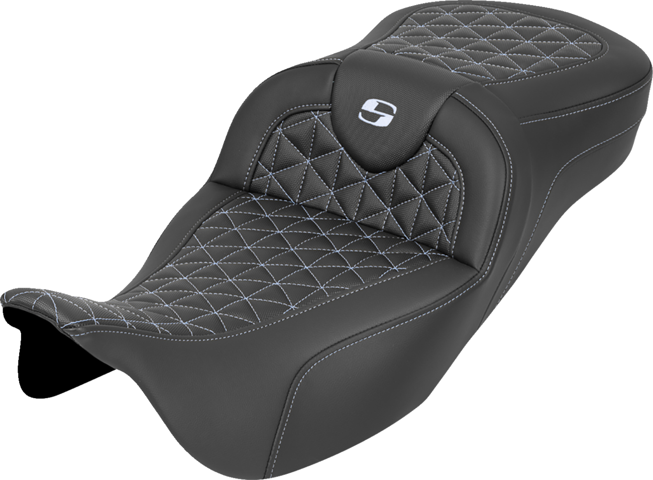 Asiento RoadSofa™ Tri Gripper - Asiento RoadSofa™ Tri Gripper - Alcance extendido - Costura plateada - sin respaldo - FLH/FLT '08-'25