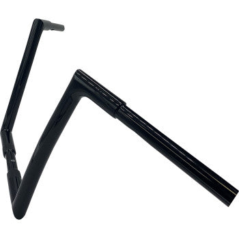 12" Black 1-1/4" Flat Top Handlebar