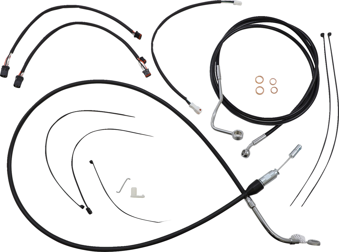 Kit de instalación de manillar XR - Kit de instalación de manillar XR - Perchas Ape de 15"-17" - FLH '21 - Negro/Cromo