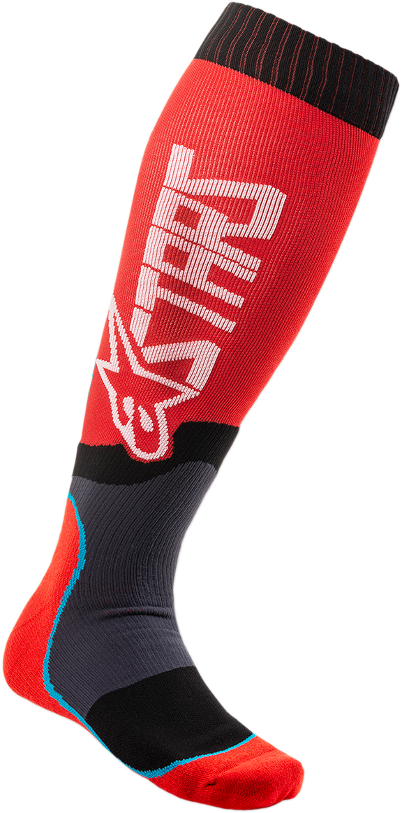 Calcetas Alpinestars MX Plus 2 Socks - Rojo/Blanco