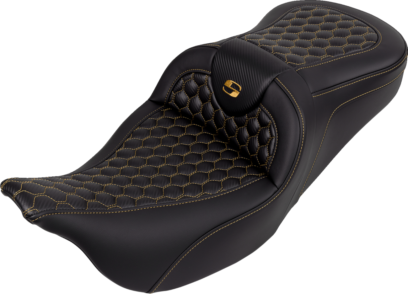 Asiento Honeycomb Roadsofa™ - Asiento RoadSofa™ - Honeycomb - Costura dorada - sin respaldo - FLH/FLT '08-'23