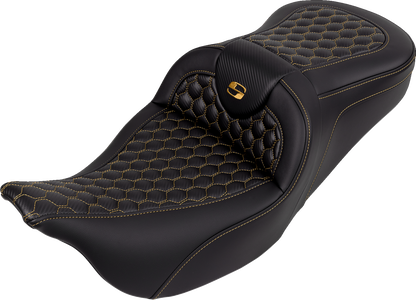 Asiento Honeycomb Roadsofa™ - Asiento RoadSofa™ - Honeycomb - Costura dorada - sin respaldo - FLH/FLT '08-'23