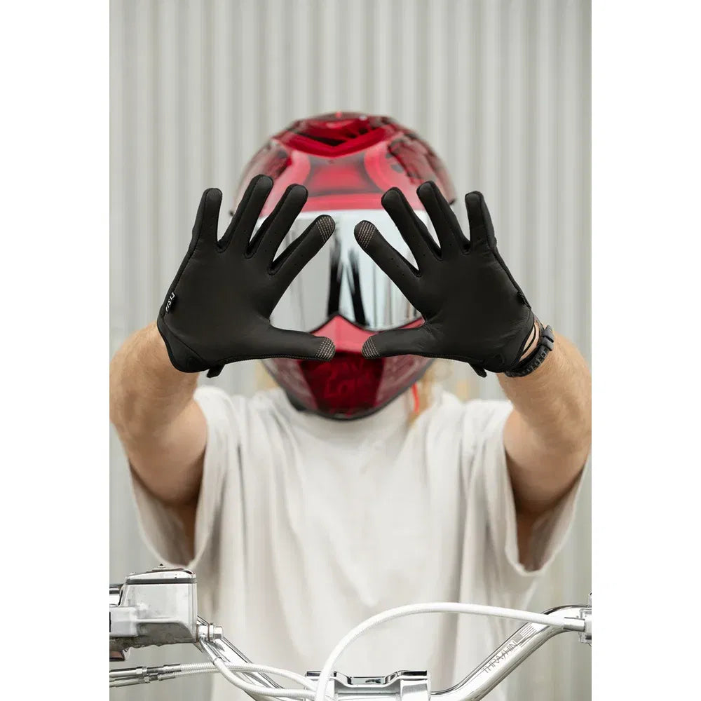 Guantes de carretera de cuero híbrido moto