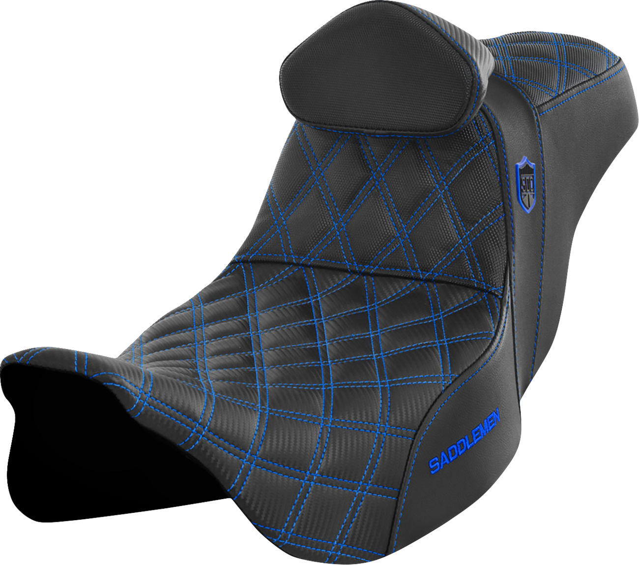 Asiento Pro Series SDC Performance Grip - Asiento Pro Series SDC Performance - con respaldo - Costura azul - FLH/FLT '08-'23