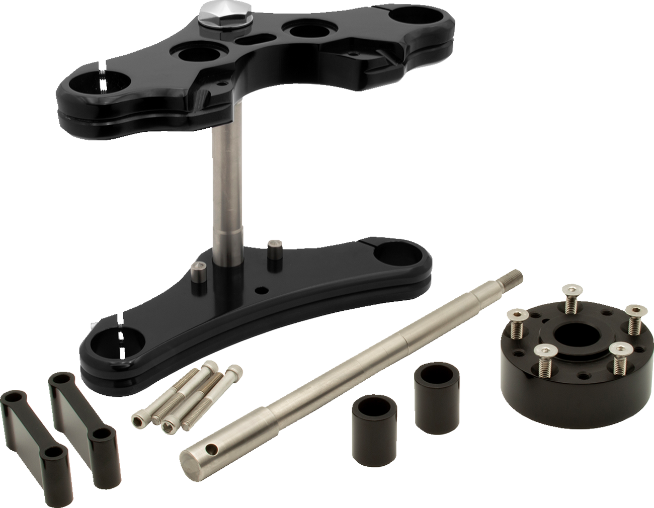 Kit de conversión de árbol triple Wide Glide - Kit de conversión de árbol triple - 39 mm - Negro - Rastrillo de 0° - Elite
