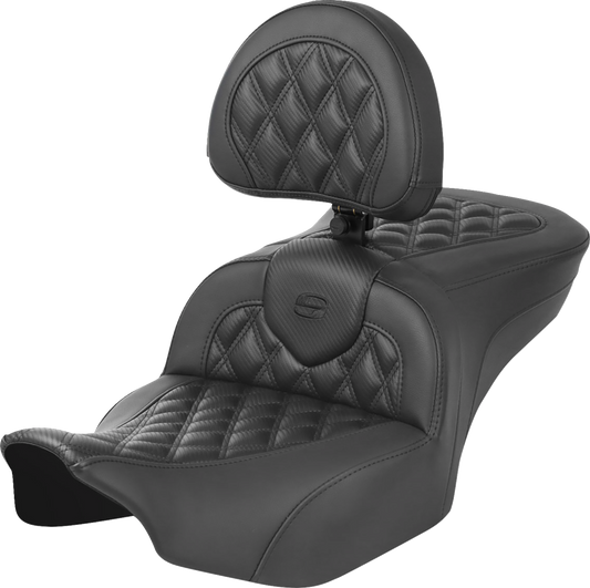 Asiento Roadsofa™ con costura de celosía - Asiento RoadSofa™ - con respaldo - Fibra de carbono - Costura de celosía - FLTR/FLHX '23-'24