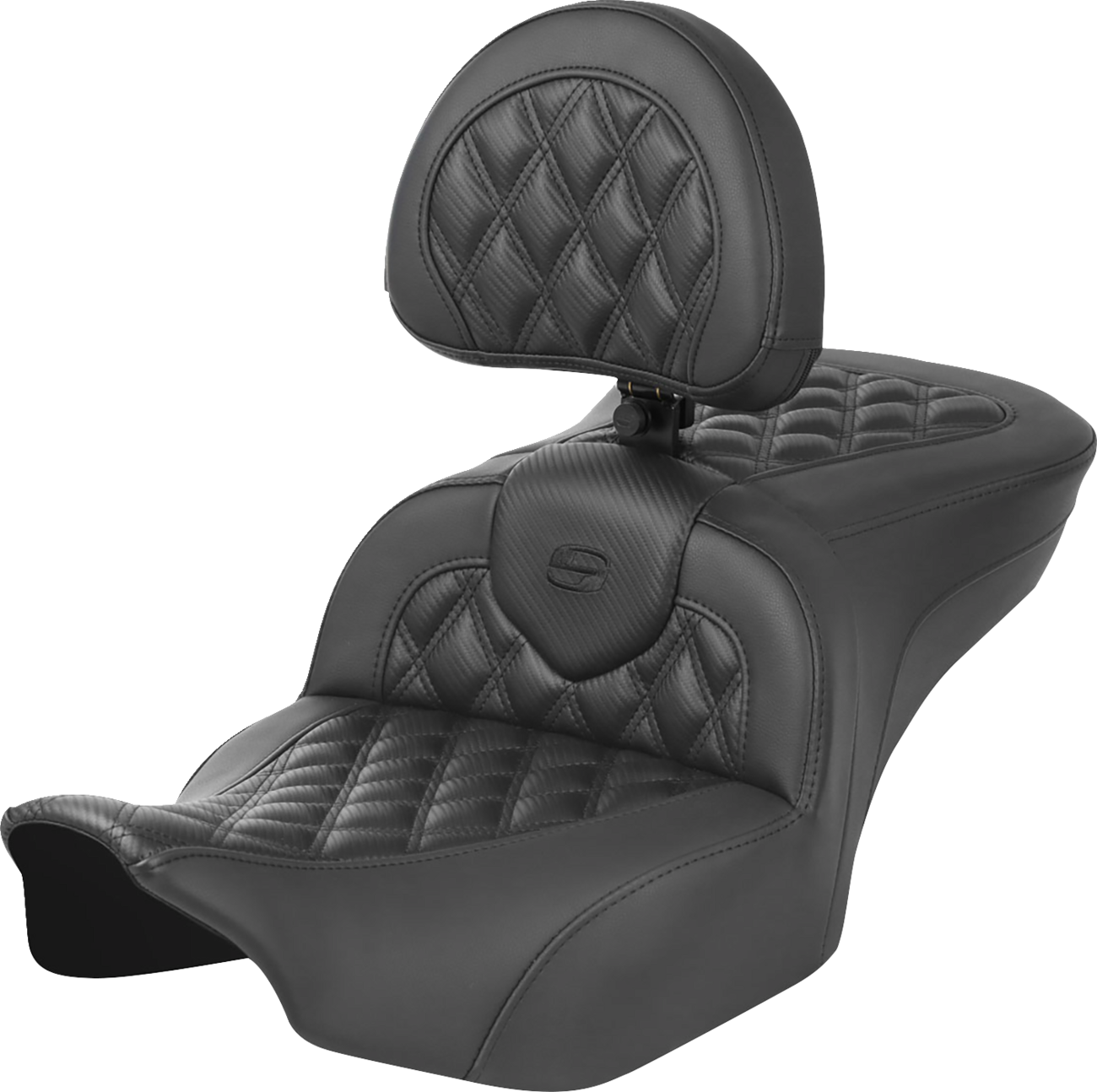Asiento Roadsofa™ con costura de celosía - Asiento RoadSofa™ - con respaldo - Fibra de carbono - Costura de celosía - FLTR/FLHX '23-'24