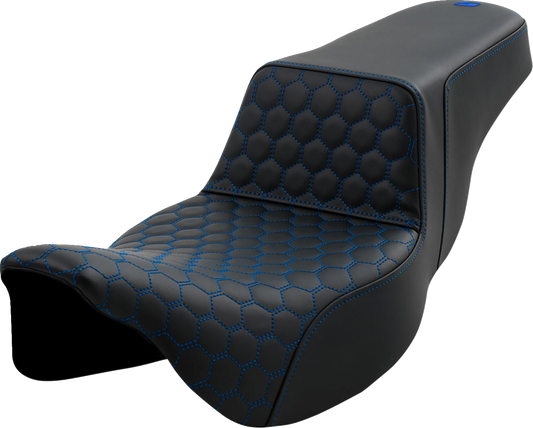 Asiento elevado tipo panal - Asiento elevado - Panal - Alcance extendido - Costuras azules - FL '08-'23