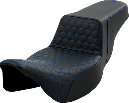 Asiento elevado tipo panal - Asiento elevado - Panal - Alcance extendido - Costuras azules - FL '08-'23