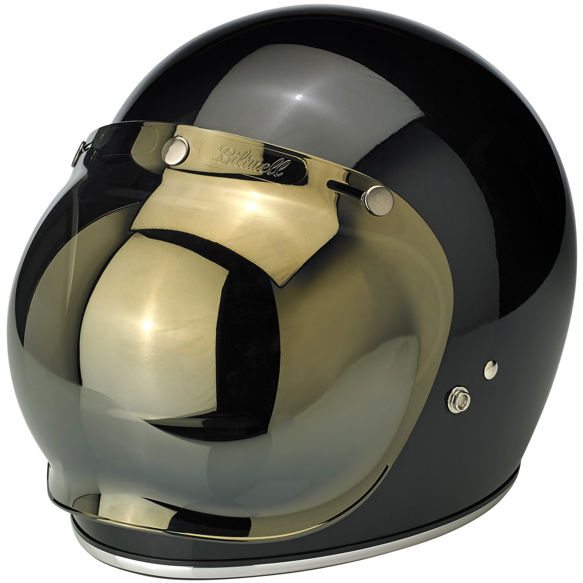 Burbuja de 3 broches para casco Biltwell - espejo dorado