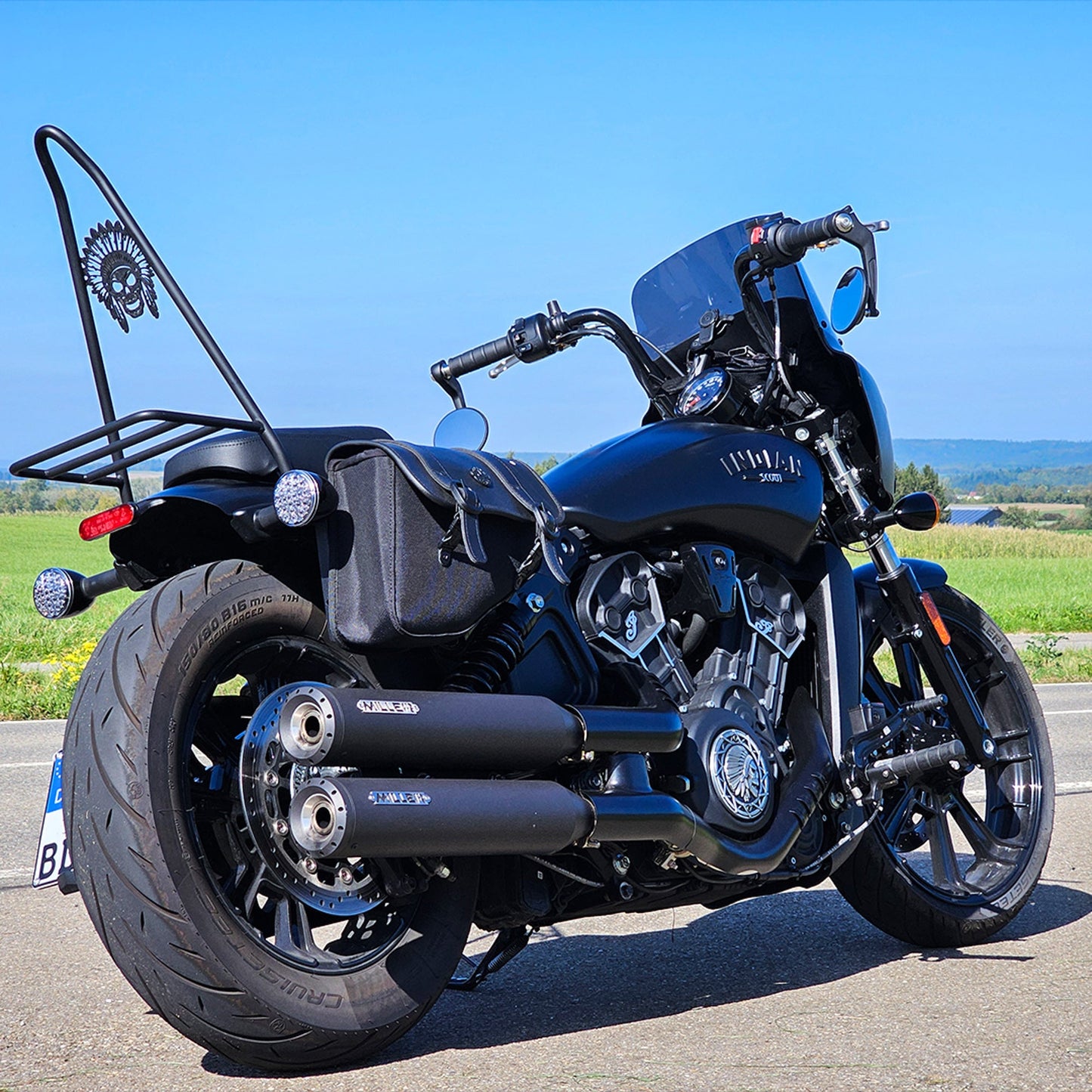 Alforja lateral de piel Viking Indian Bobber