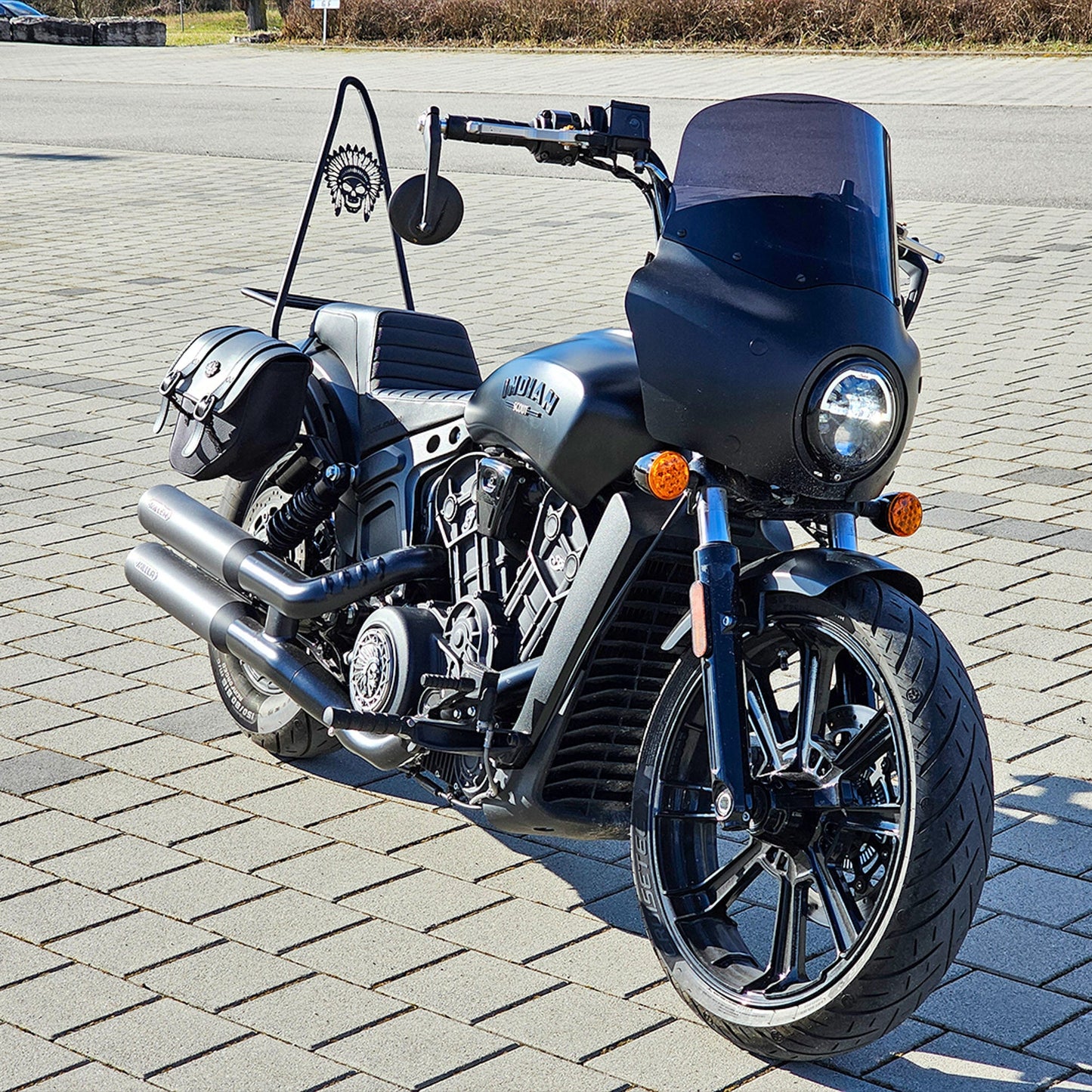 Alforja lateral de piel Viking Indian Bobber