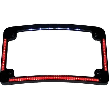 Marco radial para matrícula con led rojos auxiliares e iluminación de etiquetas