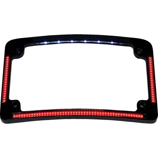 Marco radial para matrícula con led rojos auxiliares e iluminación de etiquetas