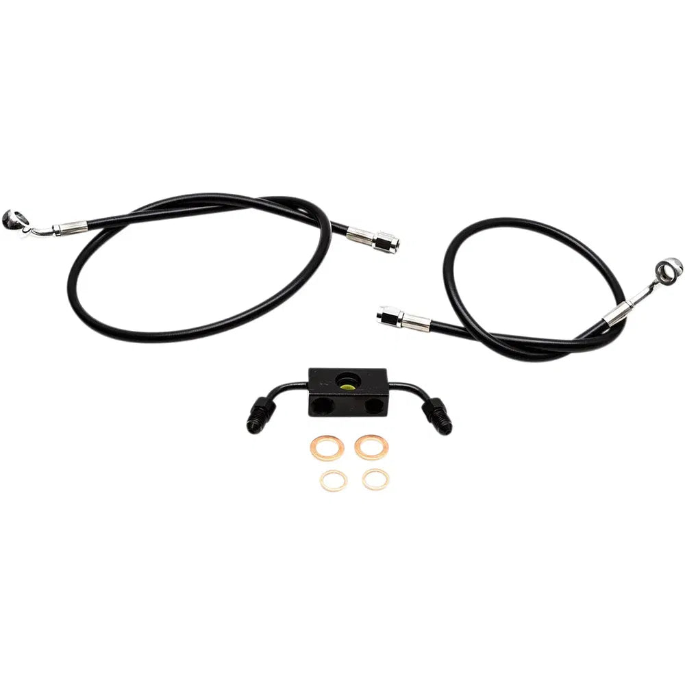Kit de línea de freno trenzada negra