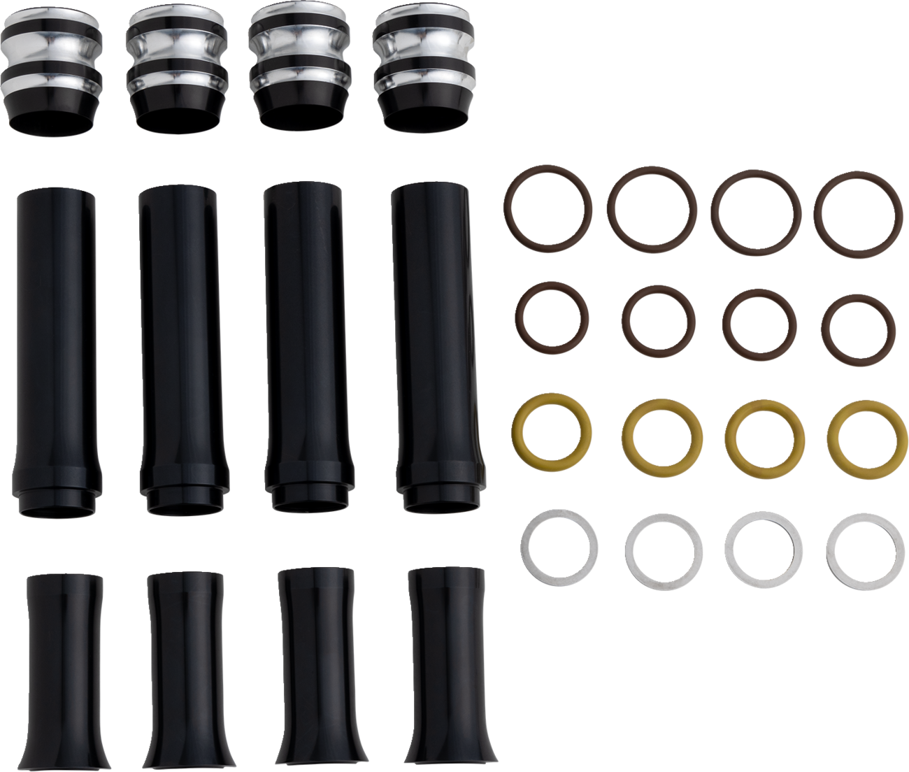 Kit de cubierta de tubo de varilla de empuje - Kit de cubierta de tubo de varilla de empuje - Calibre 10® - Negro - Twin Cam