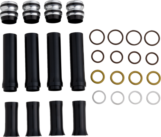 Kit de cubierta de tubo de varilla de empuje - Kit de cubierta de tubo de varilla de empuje - Calibre 10® - Negro - Twin Cam