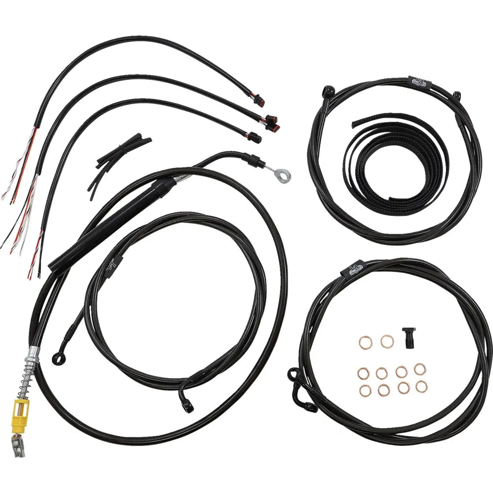 Kit completo de cable de manillar/línea de freno trenzado midnight, estándar