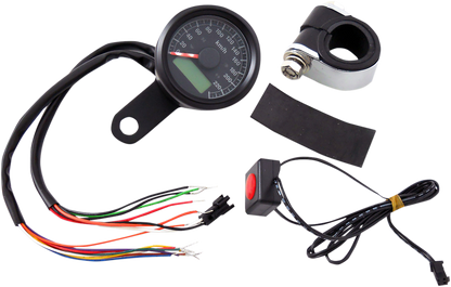 Mini velocímetro métrico programable de 1-7/8" con luces indicadoras