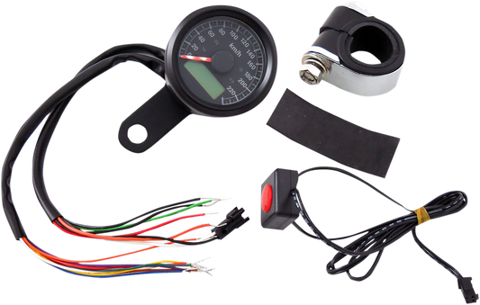 Mini velocímetro métrico programable de 1-7/8" con luces indicadoras