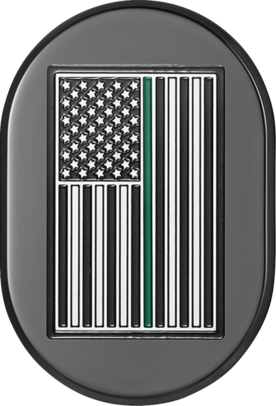 Cubierta de antena - Cubierta de antena - Guardabarros trasero izquierdo - Bandera estadounidense Green Line - Cromo