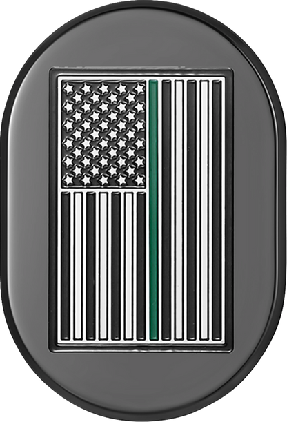 Cubierta de antena - Cubierta de antena - Guardabarros trasero izquierdo - Bandera estadounidense Green Line - Cromo
