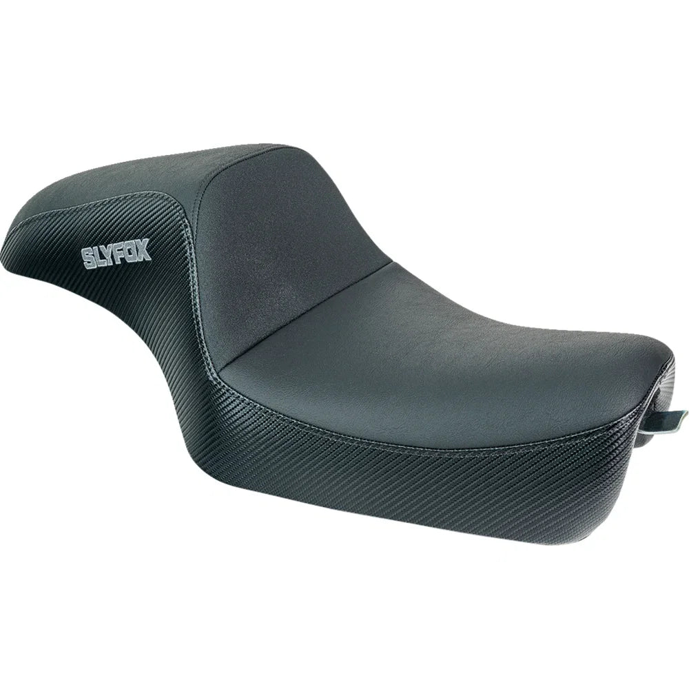 Asiento SLYFOX The Drifter Drifter Gray Logo Black Vinyl W/ Slipstop Carbon Fiber XL '04-'22