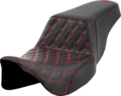 Asiento Saddlemen Lattice Stitch Step-Up Front Lattice Stitch Red Stitch FLH/FLT '08-'23