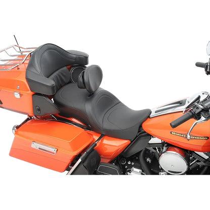 Asiento touring de cuero para 2 personas compatible con el respaldo: costura suave