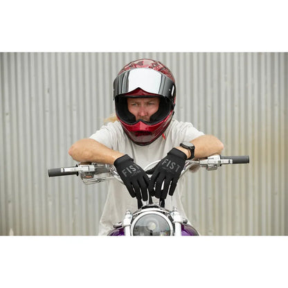 Guantes de carretera de cuero híbrido moto