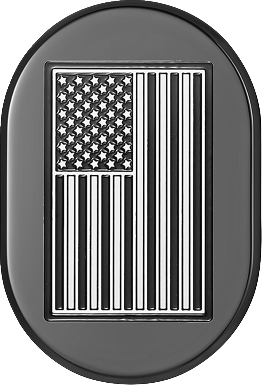 Cubierta de antena - Cubierta de antena - Guardabarros trasero derecho - Bandera estadounidense con corte en contraste - Negro