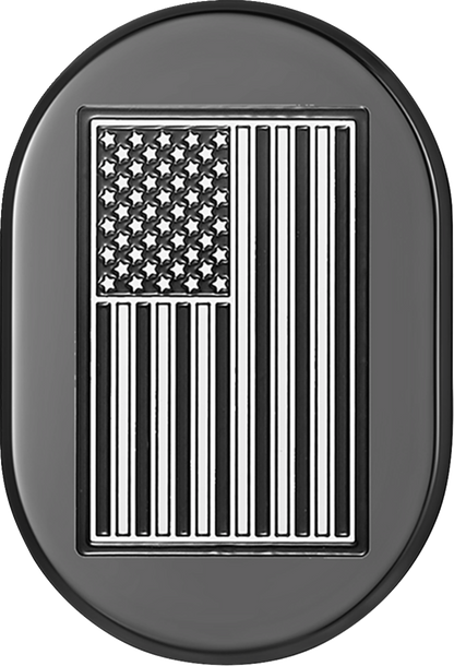 Cubierta de antena - Cubierta de antena - Guardabarros trasero derecho - Bandera estadounidense con corte en contraste - Negro